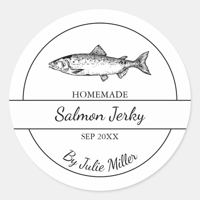 Simple Homemade Salmon Jerky Label (Front)