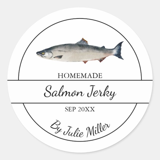 Simple Homemade Salmon Jerky Label (Front)