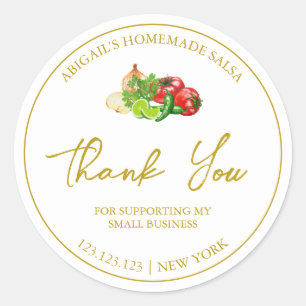 Simple Homemade Salsa Thank You Label