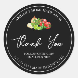 Simple Homemade Salsa Thank You Label
