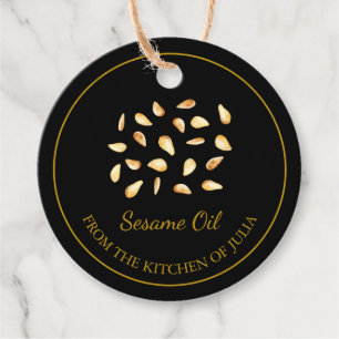 Simple Homemade Sesame Oil Hang Tag l Black