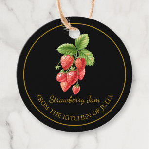 Simple Homemade Strawberry Jam Hang Tag l Black
