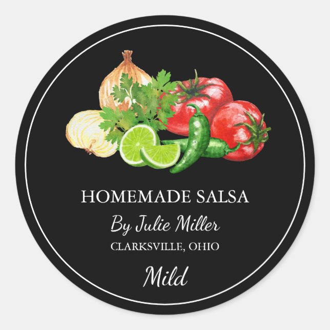 Simple Homemade Tomato Salsa Label (Front)