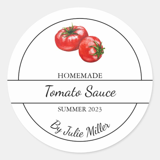 Simple Homemade Tomato Sauce Label (Front)
