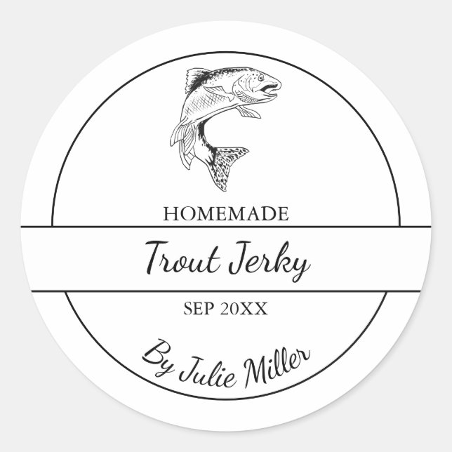 Simple Homemade Trout Jerky Label (Front)