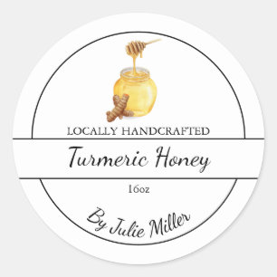 Simple Homemade Turmeric infused Honey Label