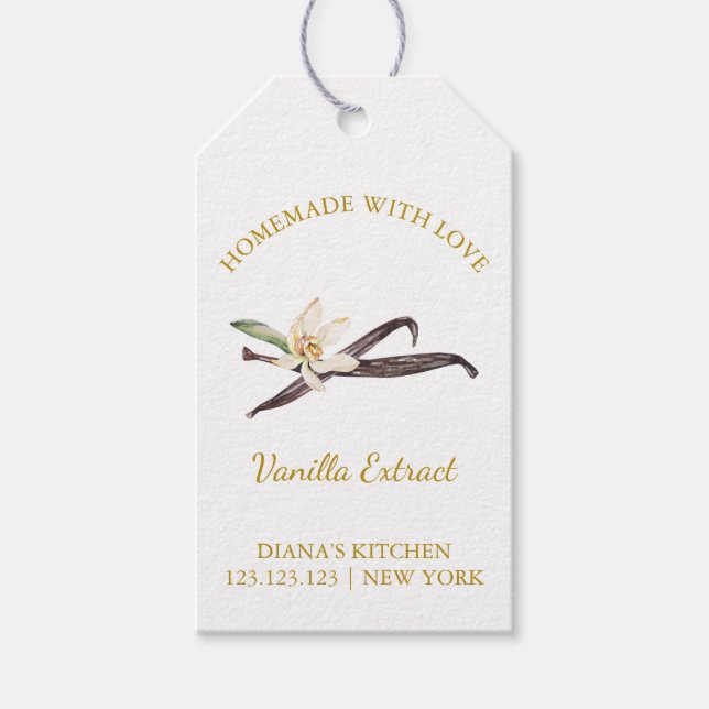 Simple Homemade Vanilla Extract Hang Tag l White (Front)