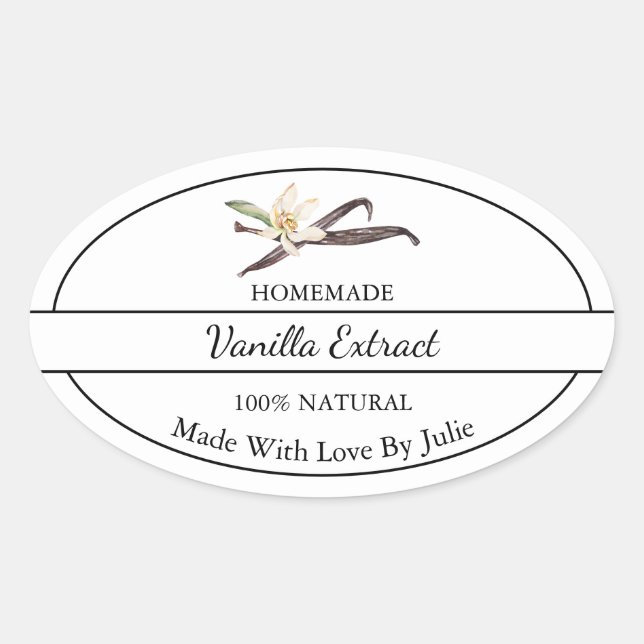Simple Homemade Vanilla Extract Label (Front)