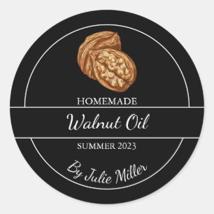 Simple Homemade Walnut Oil Label Black