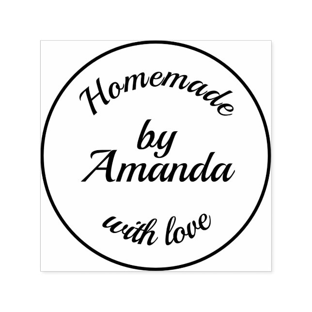 Simple Homemade with love personalise typography Self-inking Stamp (Design)