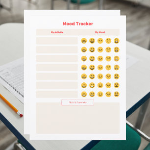 Simple Homeschool Mood Tracker Worksheet