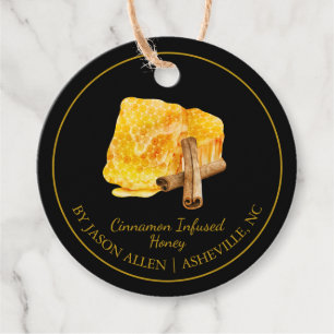 Simple Honeycomb Cinnamon Infused Honey Hang Tag
