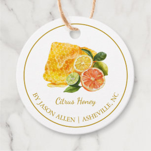 Simple Honeycomb Citrus Infused Honey Hang Tag