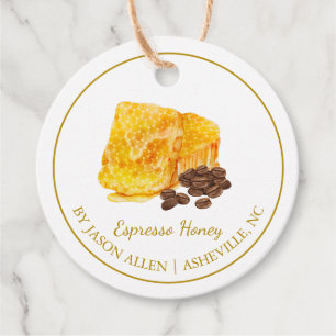 Simple Honeycomb Espresso Infused Honey Hang Tag