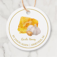 Simple Honeycomb Garlic Infused Honey Hang Tag