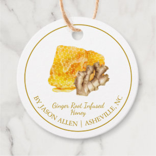 Simple Honeycomb Ginger Infused Honey Hang Tag