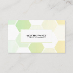 Simple Honeycomb Green and White Name Card