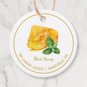 Simple Honeycomb Mint Infused Honey Hang Tag