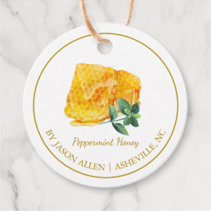Simple Honeycomb Peppermint Infused Honey Hang Tag