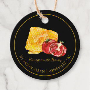 Simple Honeycomb Pomegranate Honey Hang Tag