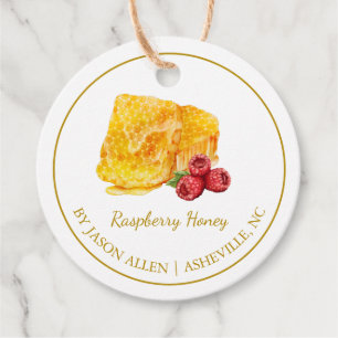 Simple Honeycomb Raspberry Infused Honey Hang Tag