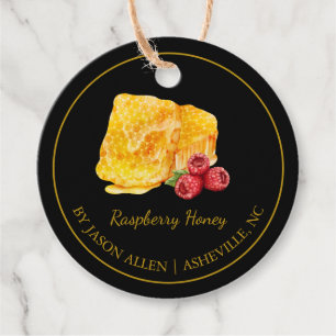 Simple Honeycomb Raspberry Infused Honey Hang Tag
