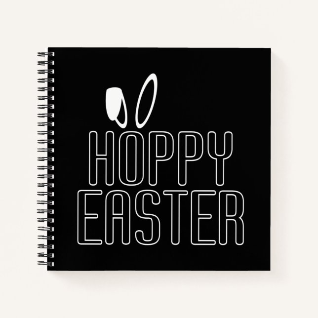 Simple Hoppy Easter Pun Typography | Notebook (Front)
