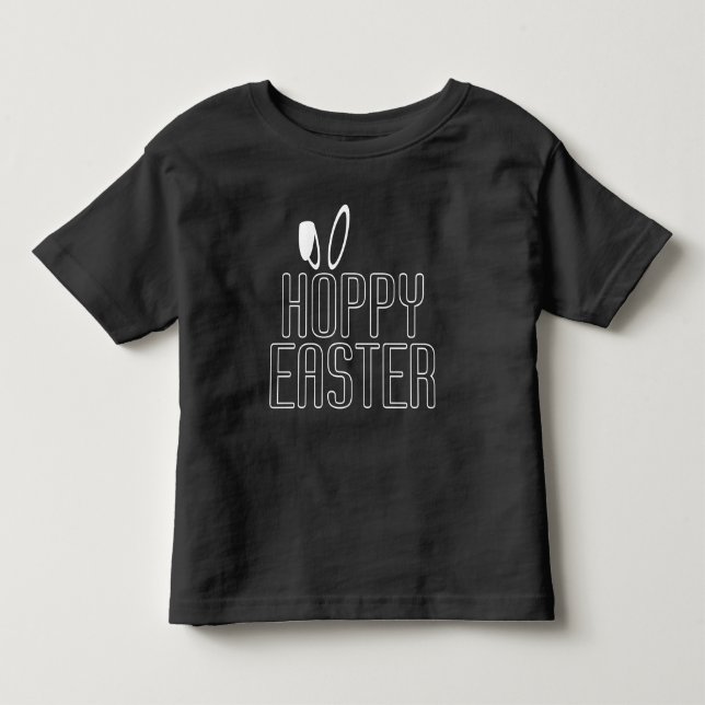 Simple Hoppy Easter Pun Typography | T-Shirt (Front)