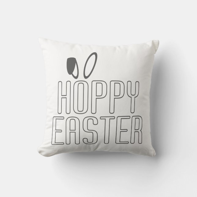 Simple Hoppy Easter Pun Typography | Throw Pillow (Front)