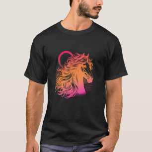 Simple Horse Artwork, Casual Graphic T-Shirt