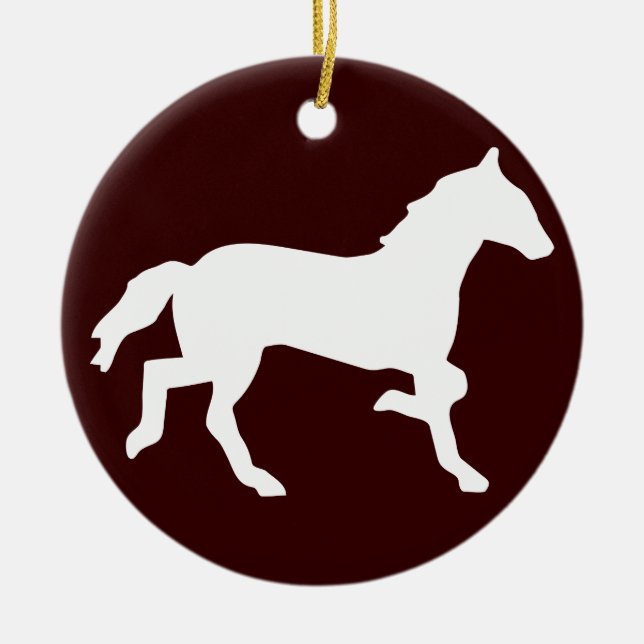 simple horse ceramic tree decoration (Front)