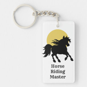 Simple Horse Lover Photo Template Rectangle Key Ring