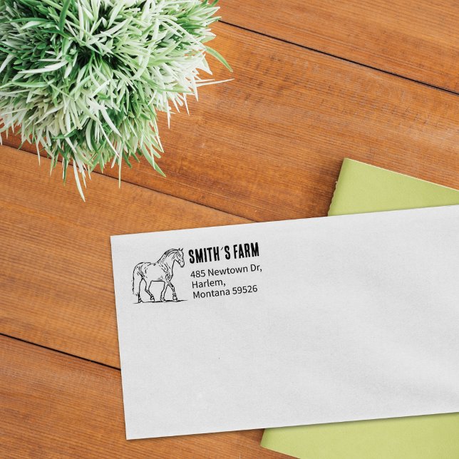 Simple Horse Return Address Rubber Stamp (Creator Uploaded)