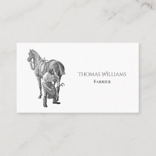 Simple Horseshoe Equestrian Horse Farrier Service Business Card