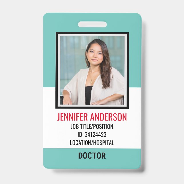 Simple Hospital Medical ID Badge (Front)