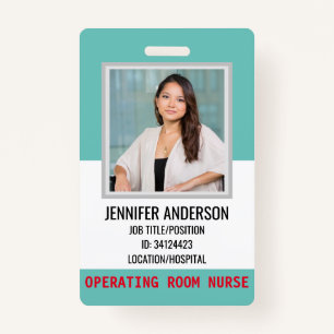 Simple Hospital Medical ID ID Badge