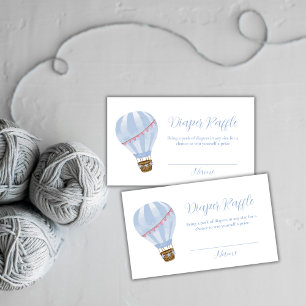 Simple Hot Air Balloon Diaper Raffle Baby Shower Enclosure Card