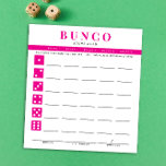 Simple Hot Pink and White Bunco Score Card Notepad<br><div class="desc">Tear off as many score cards as needed from this notepad and streamline your Bunco game with these ready to go and easy to use tear off scoring sheets and each player can easily keep track of their wins and losses as well as tallying buncos and little buncos for up...</div>
