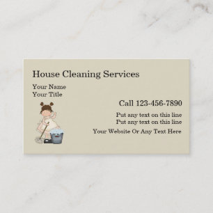 Simple House Cleaning Business Cards