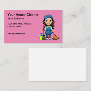 Simple House Cleaning Cute Business Cards 