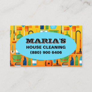 Simple House Cleaning Janitorial Business Card
