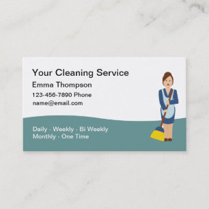 Simple House Cleaning Service Business Card