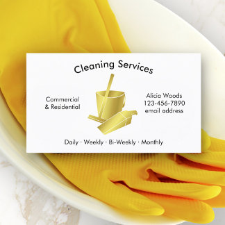 Simple House Cleaning Services Business Card