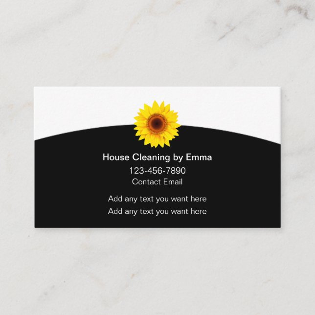 Simple House Cleaning Services Business Card (Front)