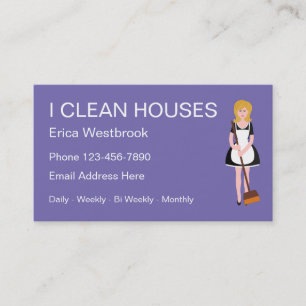 Simple House Cleaning Services Business Cards