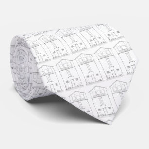 Simple House Pattern Contractor Architect White Tie