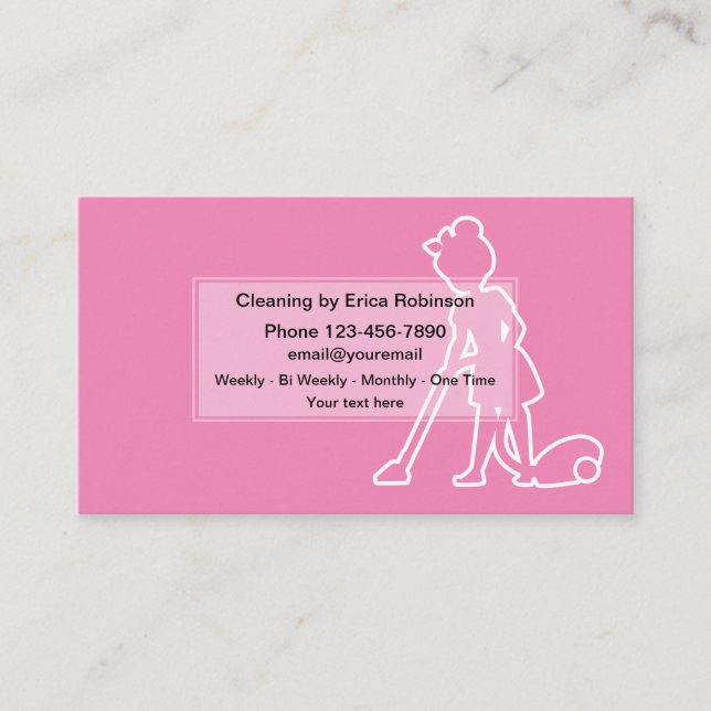 Simple Housecleaning Modern Design Business Card (Front)