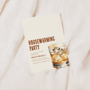 Simple Housewarming Party Invitation with Drink