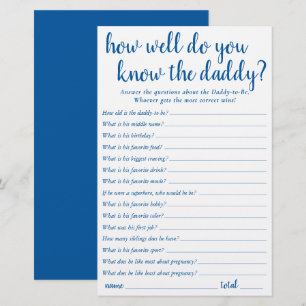 Simple How Well Do You Know Daddy   Blue Keepsake
