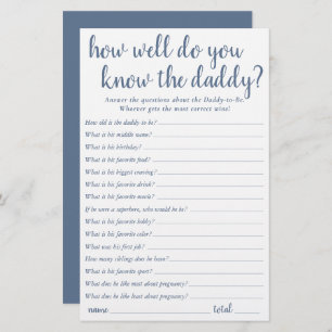 Simple How Well You Know Daddy   Dusty Blue Card
